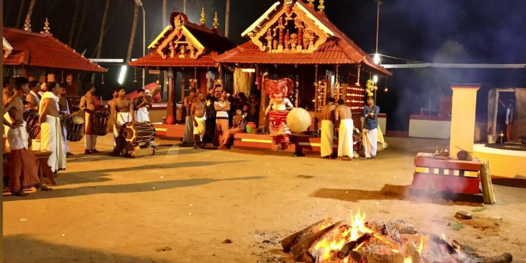 Theyam temple setting